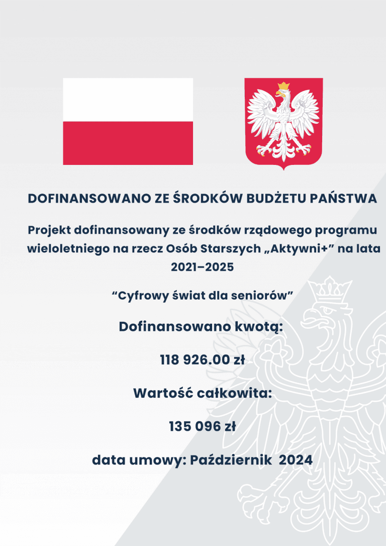 Plakat informacyjny z Flaga o projekcie